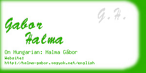 gabor halma business card